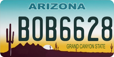 AZ license plate BOB6628