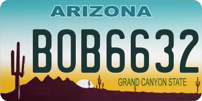 AZ license plate BOB6632