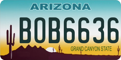 AZ license plate BOB6636