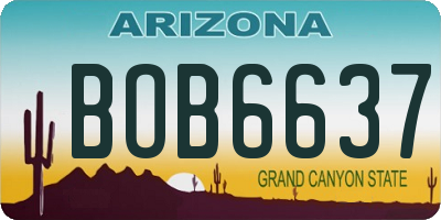 AZ license plate BOB6637