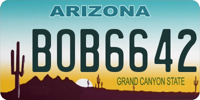 AZ license plate BOB6642