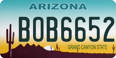 AZ license plate BOB6652