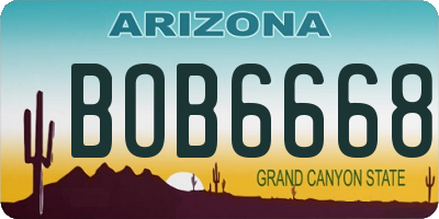 AZ license plate BOB6668