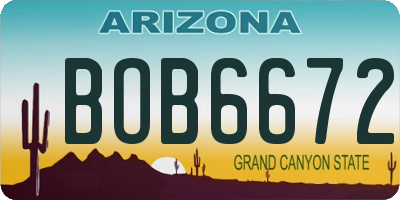 AZ license plate BOB6672