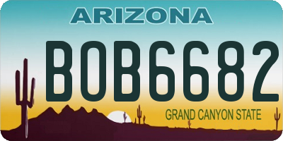 AZ license plate BOB6682