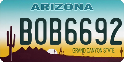 AZ license plate BOB6692
