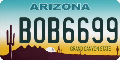 AZ license plate BOB6699