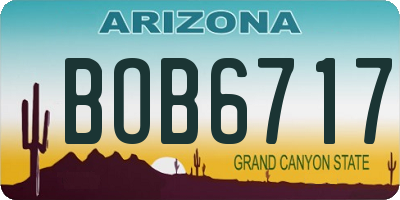AZ license plate BOB6717