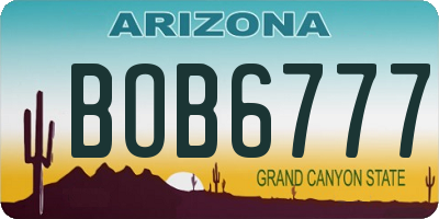 AZ license plate BOB6777