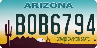 AZ license plate BOB6794