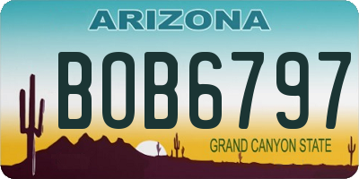 AZ license plate BOB6797