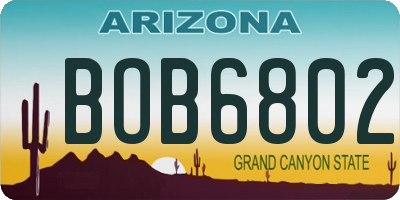 AZ license plate BOB6802