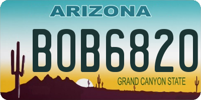 AZ license plate BOB6820