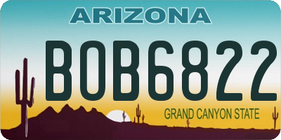 AZ license plate BOB6822