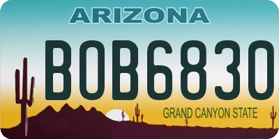 AZ license plate BOB6830