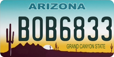 AZ license plate BOB6833