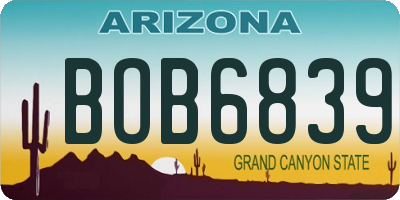 AZ license plate BOB6839