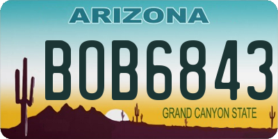 AZ license plate BOB6843