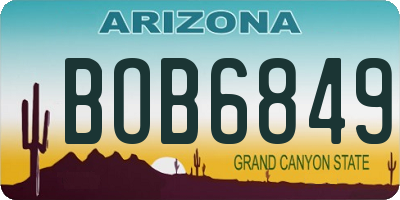 AZ license plate BOB6849