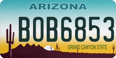 AZ license plate BOB6853