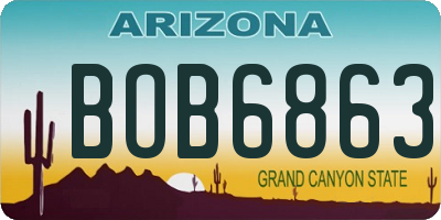 AZ license plate BOB6863