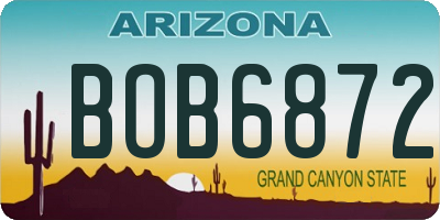 AZ license plate BOB6872