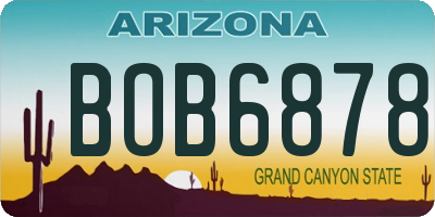 AZ license plate BOB6878