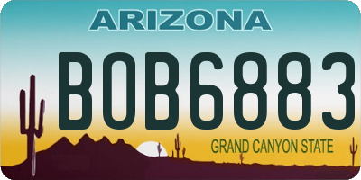 AZ license plate BOB6883