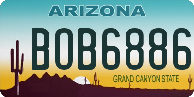 AZ license plate BOB6886