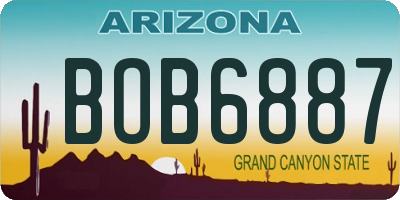 AZ license plate BOB6887