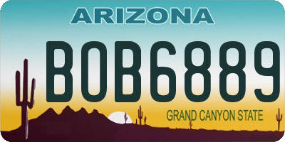 AZ license plate BOB6889