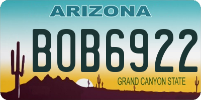 AZ license plate BOB6922