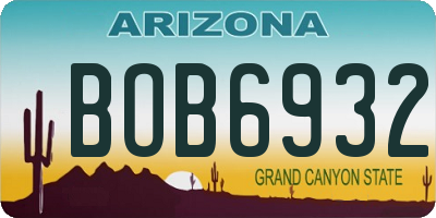 AZ license plate BOB6932