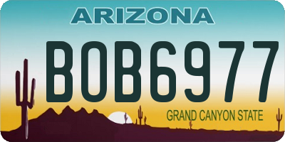 AZ license plate BOB6977