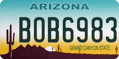 AZ license plate BOB6983
