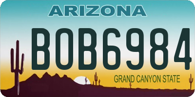 AZ license plate BOB6984