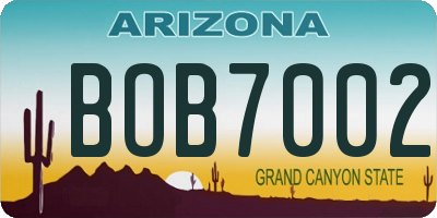 AZ license plate BOB7002