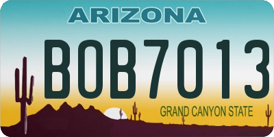 AZ license plate BOB7013