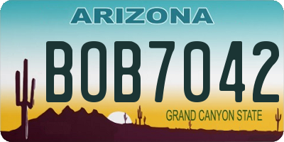 AZ license plate BOB7042