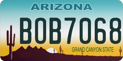 AZ license plate BOB7068