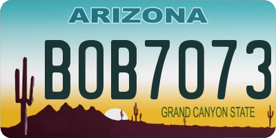 AZ license plate BOB7073