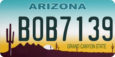 AZ license plate BOB7139