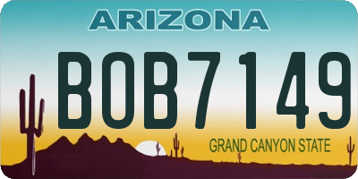AZ license plate BOB7149