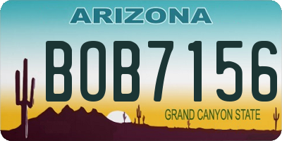AZ license plate BOB7156