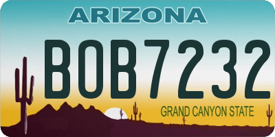 AZ license plate BOB7232