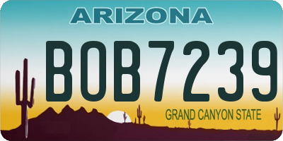 AZ license plate BOB7239