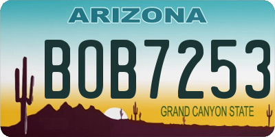 AZ license plate BOB7253
