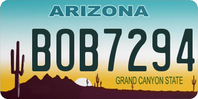 AZ license plate BOB7294