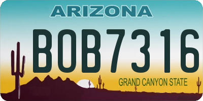 AZ license plate BOB7316