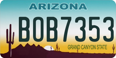 AZ license plate BOB7353